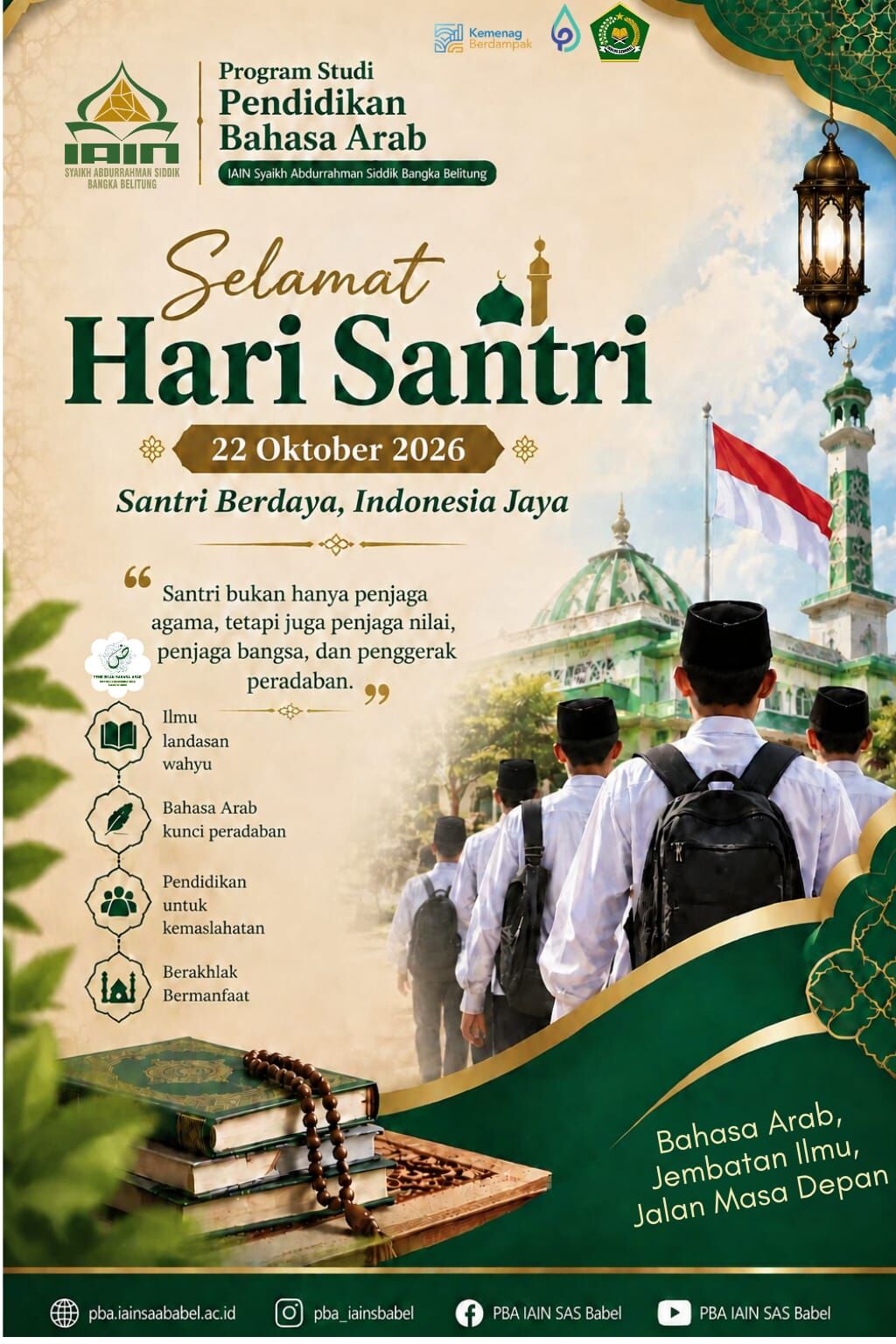 Hari Santri Nasional 2026: Prodi PBA IAIN SAS Babel Teguhkan Peran Bahasa Arab dalam Membangun Peradaban